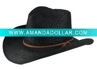 Wholesale Paper straw hands weave cowboy hat / summer fashion hat