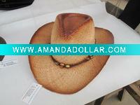 raffia straw cowboy hat