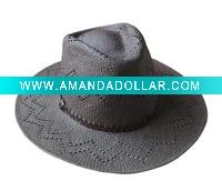 Wholesale Chocolate Paper Straw Cowboy Hat for Men