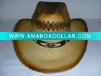 Wholesale Women Lala straw hat cowboy colored