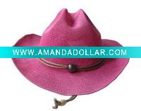 Wholesale Straw Cowboy Hat With Ribbon Band For Ladies