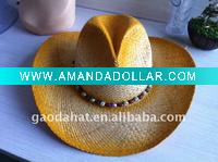 raffia straw cowboy hat