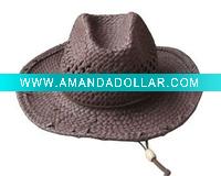 Wholesale (CCB1005) Straw Cowboy Hat With Ribbon Trim For Children