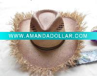 Latest raffia hat with rough selvedge