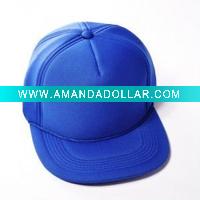 Wholesale blue acrylic big flat brim 6 panles sandwich sport cap