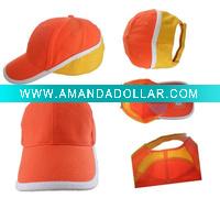 Wholesale 6 panel cotton sports cap with piping