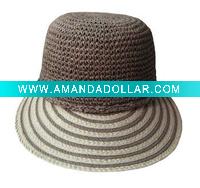 Wholesale (C1012B) Fashion Straw Sports Cap With Big Brim For Ladies