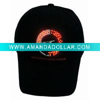 Wholesale Glitter advertised baseball caps with led lights