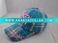 Wholesale Checkered 3D Embroidery 100% Cotton Baseball Cap