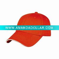Wholesale Cheap cotton twill plain orange promotional baseball cap