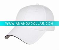 Wholesale 100% cotton plain promotional white baseball sport cap with a sandwiches