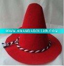 lady's red felt carnival hat