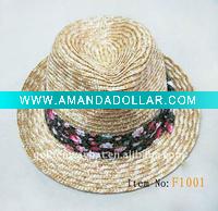 Wholesale Lady's wheat straw top hat