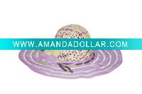Wholesale romantic purple straw hat