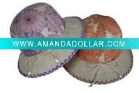 Fashion Straw Bucket Hat With Printed Pattern For Ladies