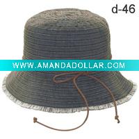 ladies' hat-bucket hat-summer hat-large brim hat