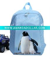 Fashion school bag for teenagers with penguin printing