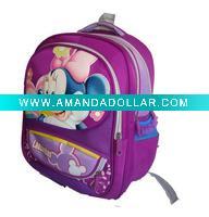 school bag with purple color