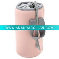 Drawstring neoprene pouch with PP webbing handle