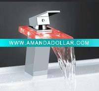 Colorful glass sink led faucet, kitchen wash basin water tap