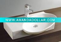 bathroom basin with faucet hole with CUPC approval