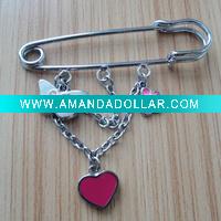 Stylish Metal Brooch with charms slider pendent alibaba express