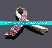 Wholesale Promotion& Hotsale Pink ribbon brooch-B01113-4
