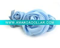 Wholesale Barrette Hair Clip Silk Alloy Flower Blue