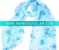 Wholesale georgette silk flower printed fashion lady scarf 2011-2012