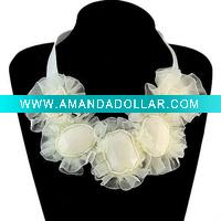 Wholesale Fashion handmade silk cloth flower Necklace