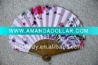 Wholesale Hand Made Flower Silk Bamboo Fan Seil Random Patern