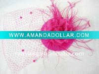 Wholesale silk flower fascinator hair accessory with hair clips