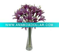 Wholesale 13"Plastic flower Agapanthus w/arcylic water glass