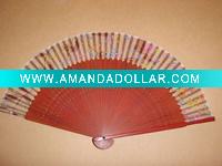 Wholesale Mix Flower printing Ladies bamboo silk hand fan