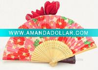 Wholesale Japanese silk hand fans with flowers