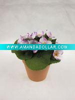 Wholesale artificial violet silk flower in the pot
