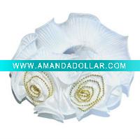 white silk cloth embrossing pear two flowers