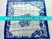 Wholesale silk satin printed flower scarf