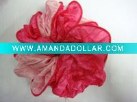 Wholesale red and white silk hair flower