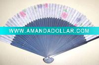 Wholesale Mix Flower printing Ladies bamboo silk hand fan