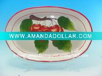 ceramic oval white dinner plate