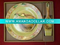 Wholesale dinner porcelain cake plate with scoop set