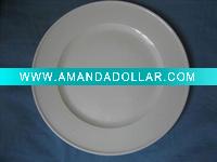 Hotel Use Embossed Bone China Dinner Dish
