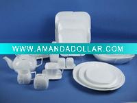 Wholesale White magnesium fine porcelain dinner set