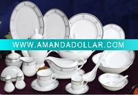 Wholesale porcelain sivler dinner set for turkish