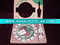 Wholesale dinner porcelain cake plates with scoop set