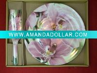 dinner ceramic cake plate with scoop set
