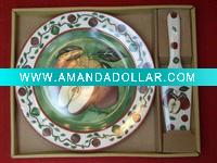 Wholesale dinner porcelain cake plate with scoop set