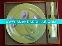 Wholesale dinner porcelain cake plates with scoop set