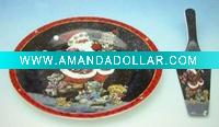 Wholesale dinner porcelain cake plates with scoop set